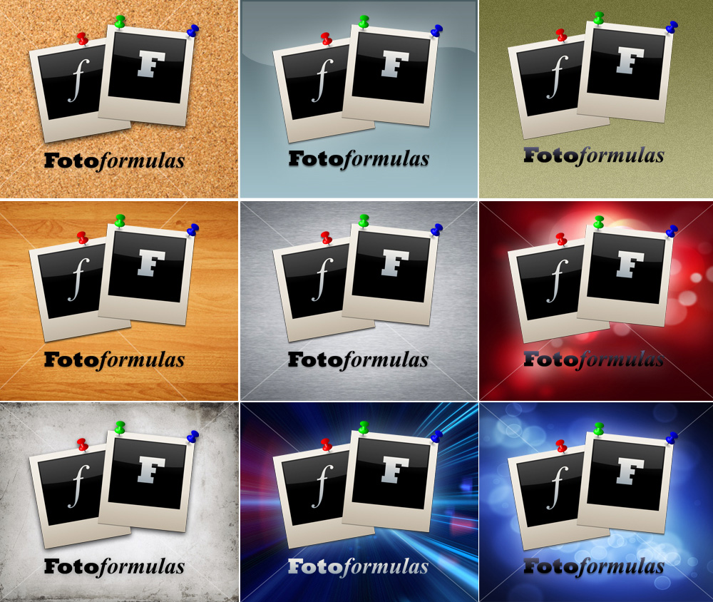 foto formulas final logo on different backgrounds