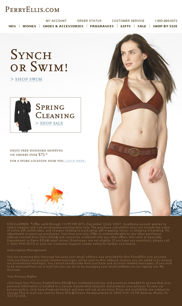 perry ellis email campaign