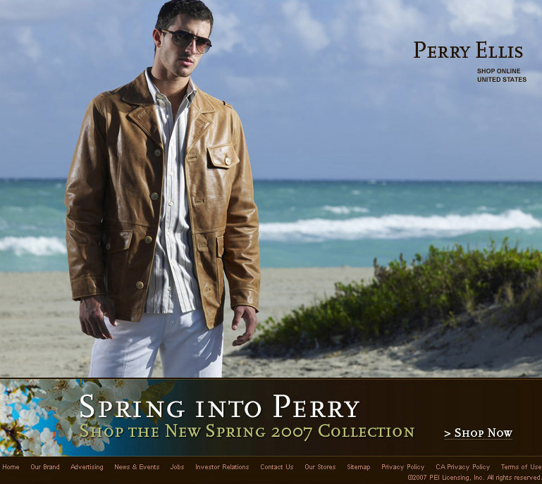 perry ellis homepage spring