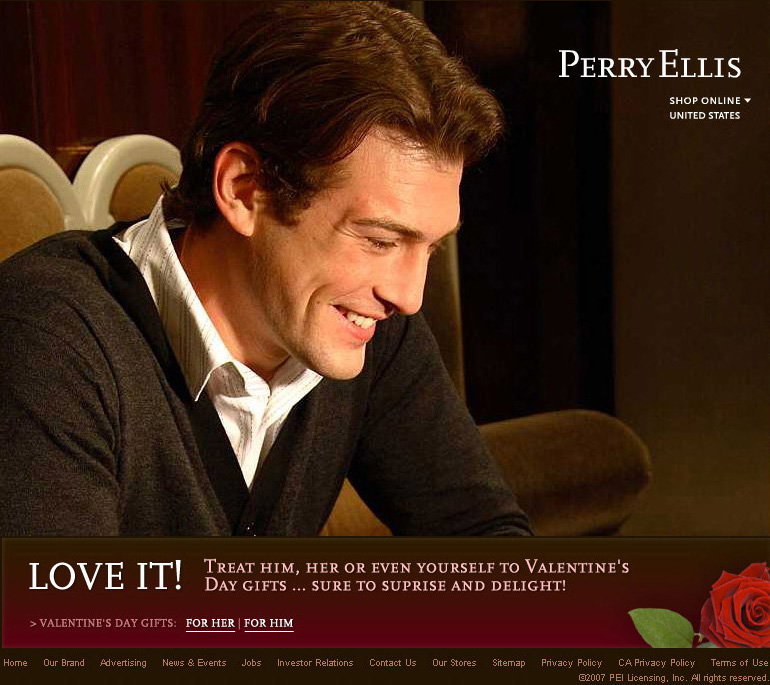 perry ellis homepage banner
